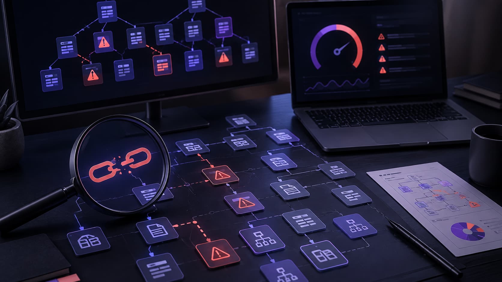 Technical SEO errors identified during the website audit