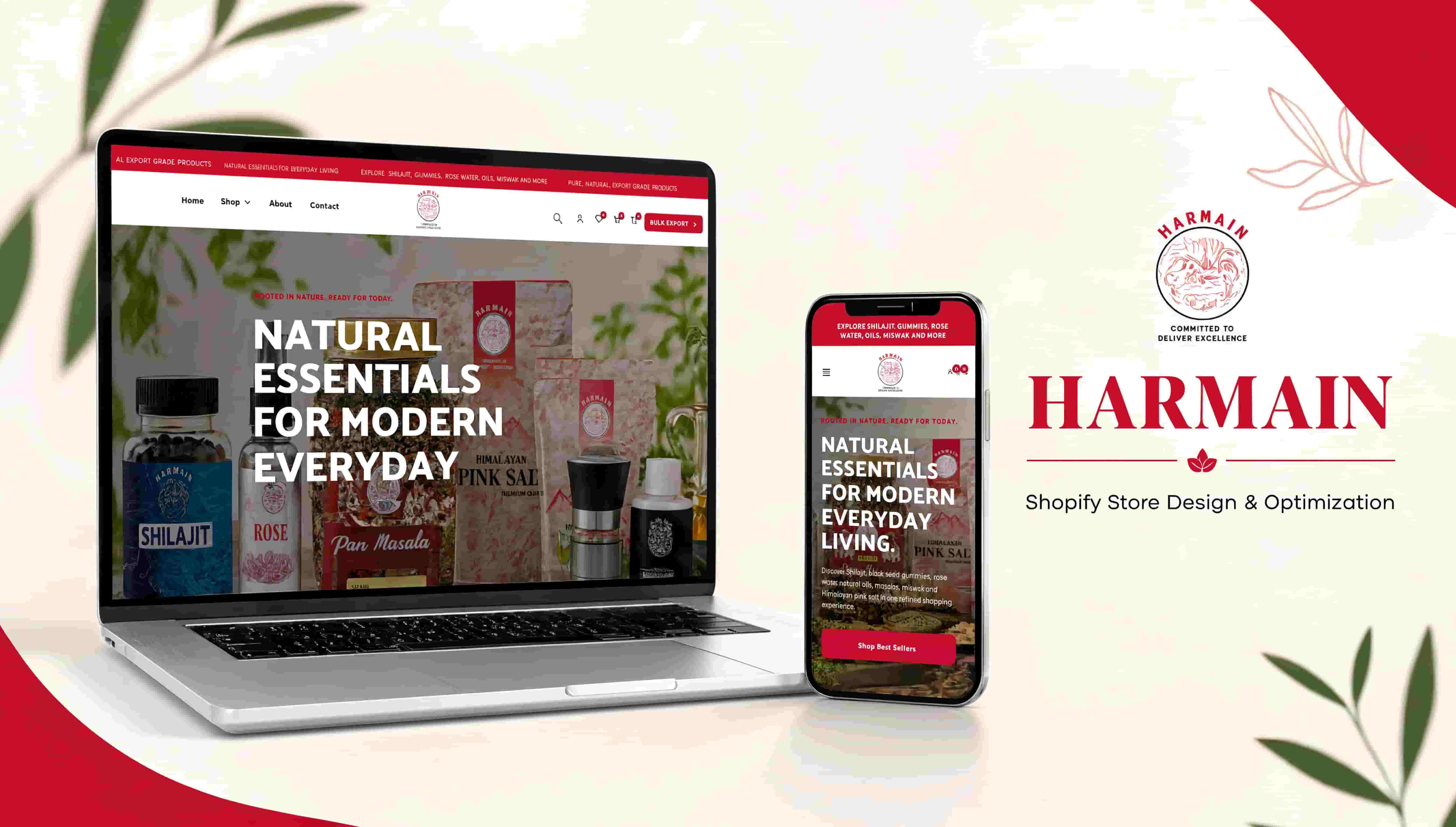 Harmain Global Shopify store project