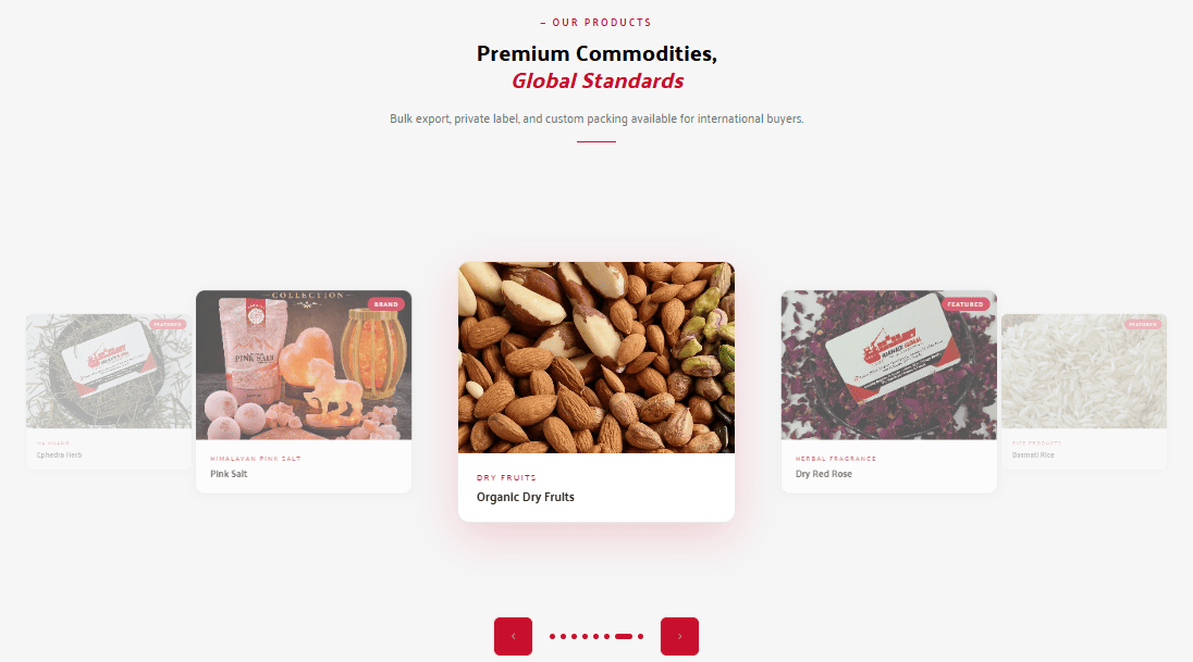 Harmain Global website after redesign